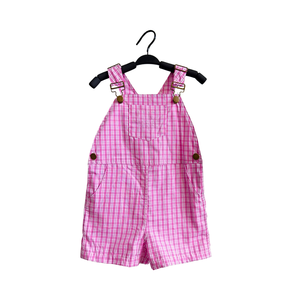 Combinaison d'été sans manches à imprimé floral fraise en sergé de coton, salopette pour petite fille, short à bretelles une pièce - Product Image 5
