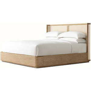 Cabecera Acolchada de Doble Panel de Roble de Lujo Moderno, Cama de Madera Sólida de Alta Gama con Diseño Ecológico para FB-0 - Product Image 1