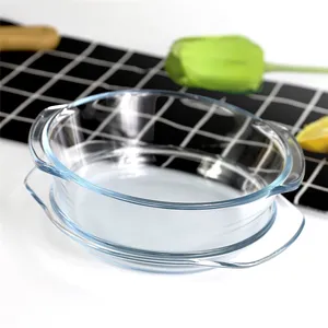 Housewares उच्च borosilicate ग्लास ढक्कन के साथ स्पष्ट पुलाव खाना पकाने के बर्तन