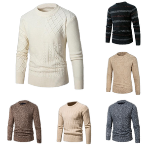 Pull à manches longues en mélange de polyester et de coton pour homme, de haute qualité, respirant, couleur unie, vêtements décontractés pour homme - Product Image 1