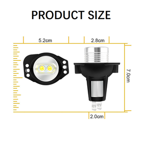 2Pcs 6000K Blanc 10W LED <span class=keywords><strong>Angel</strong></span> <span class=keywords><strong>Eyes</strong></span> Halo Ring Marker Bulbs Remplacement pour <span class=keywords><strong>BMW</strong></span> Série 3 <span class=keywords><strong>E90</strong></span> E91 05-08 Pre-facelift 2005-2008 - Product Image 3