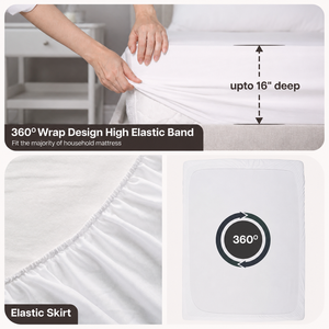 Protège-matelas imperméable en coton/bambou respirant et hypoallergénique, avec bords ajustés et respirant - Product Image 3