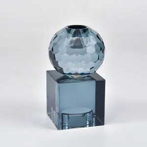 Custom Modern Crystal Goblet Candle Holders Fine Workmanship Factory Price Square Crystal Candle Holder Candlestick