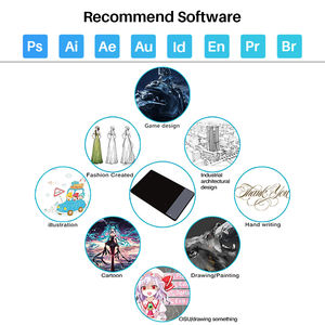 420グラフィックタブレットポータブルスリム黒デジタル描画タブレット初心者のためのバッテリーペン付き - Product Image 2