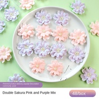 Fleurs de chocolat fondantes Sakura à double couche élégantes | Décorations de centre de bonbons perlés pour la garniture de gâteau et la cuisson de dessert