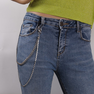 Chaîne de corps géométrique pour femme Yueli, en alliage de zinc, double couche, avec strass, chaîne de taille, accessoire de mode pour usage quotidien - Product Image 2
