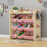 Boîte de rangement pour jouets à 3 couches avec panneau de séparation Boîte de rangement pour jouets et espace de rangement avec 9 compartiments de rangement