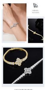 Bracelet tennis en argent 925 pour femme, moissanite taille marquise, motif floral, sertissage à griffes, bijoux de mariage classiques - Product Image 6