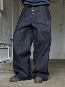 Jeans <span class=keywords><strong>Original</strong></span> Cow pour hommes et femmes, pantalon Stereo Machete avec motif patchwork, denim délavé moyen, jeans baggy noirs pour hommes - Product Image 1