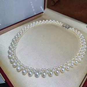 wholesale Jewelry Solid <b>Silver</b> Clasp Gradient Nucleus-Free Freshwater Pearl <b>Choker</b> 3-4/5/7-8mm High Quality Necklace - Product Image 3