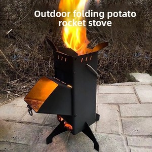 Réchaud à bois Rocket pliable et portable en acier, avec déflecteur multi-vent épaissi, simple et manuel, pour le <span class=keywords><strong>camping</strong></span> et le terrain - Product Image 3