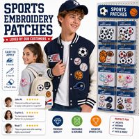 Patchs brodés thermocollants et à coudre pour ballons de sport (football, basketball, baseball), casques, gants et battes