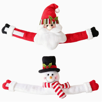 Attache-rideau en coton style Art déco, motif Père Noël et Bonhomme de neige, pour Noël, décoration festive pour la maison, l'hôtel, le centre commercial et les fêtes