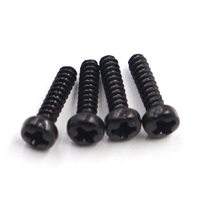 Vis autotaraudeuse anti-rouille ST2x8mm à tête cylindrique Phillips à pointe arrondie, filetage B, en acier au carbone trempé, alliage zinc-nickel noir