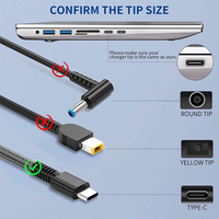 Nouveau chargeur d'ordinateur portable HP Slim 65W USB C pour HP Chromebook Envy Elitebook ProBook voyage chargeur rapide Type C adaptateur de cordon d'alimentation