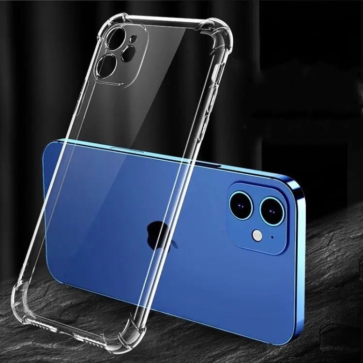 Giá thấp tinh thể rõ ràng hấp thụ bảo vệ Silicone TPU bìa chống sốc trường hợp điện thoại cho Iphone 15 14 13 12 11x7 8 6g