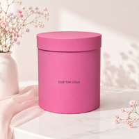 Boîte d'emballage florale ronde de luxe, boîte cadeau en carton rigide personnalisée pour l'arrangement de bouquets et les fleuristes