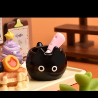Abalorios de resina con forma de gato simulado para tazas de té, para escenas en miniatura, juegos de comida, accesorios DIY hechos a mano para el Año Nuevo Chino