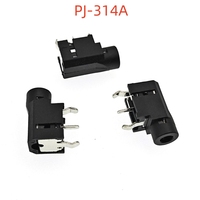 Conector de audio hembra de 3,5mm, Conector de auriculares Dip de 3 pines, interfaz de audio con aislamiento negro