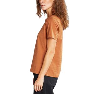 Camiseta de gran tamaño de algodón 100% para mujer, patrón sólido informal de longitud corta con decoración de logotipo bordado BD personalizado - Product Image 3