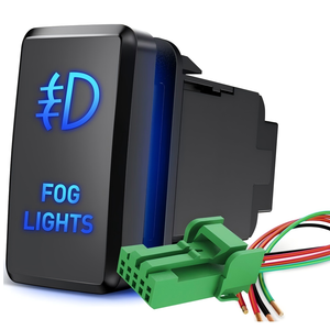 12V đèn sương mù <span class=keywords><strong>Push</strong></span> Button On/Off Rocker chuyển đổi với kết nối dây Kit 1.54 "x 0.83" thay thế cho xe ô tô - Product Image 1