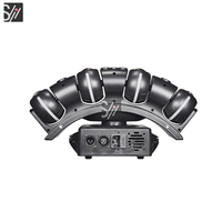 Mini projecteur LED DJ 80W à quatre têtes DMX512 avec contrôle sonore, laser, stroboscope rotatif pour discothèque, bar, KTV, projecteur à faisceau mobile