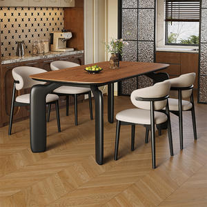 Elegante Design antico moderno per la <span class=keywords><strong>casa</strong></span> sala da pranzo <span class=keywords><strong>mobili</strong></span> <span class=keywords><strong>tutto</strong></span> in legno massello nero antico Vintage tavolo da pranzo Set - Product Image 2
