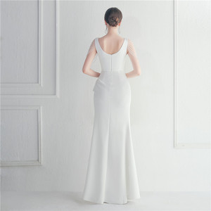 19935 # commerce extérieur prêt Stock artisanat perlé voiture modèle <span class=keywords><strong>demoiselle</strong></span> <span class=keywords><strong>d</strong></span>'<span class=keywords><strong>honneur</strong></span> Performance mariage longue <span class=keywords><strong>robe</strong></span> de soirée fendue - Product Image 6