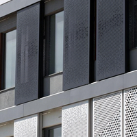 Système de bardage extérieur pour bâtiment, panneau perforé décoratif en aluminium creux, revêtement PVDF, classe ignifuge, pour auvent extérieur