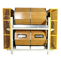 Machine de polissage rotative à tambour en bois à économie d'énergie : Polisseuse à tambour hexagonal pour le débavurage et le meulage de surfaces métalliques (traitement à sec)