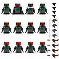 12 figurines de blocs de construction, poupées assemblées, personnages mandaloriens, soldats clones, marionnettes robots, briques de construction jouets