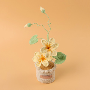 Tricoté à la main Crochet Tung huile fleur clématite plante <span class=keywords><strong>chiffonnier</strong></span> fleur maison accessoires décorations pour la maison fête des mères remise des diplômes cadeau - Product Image 3