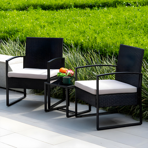 Venta caliente moderno patio al aire libre muebles PE plástico ratán salón sofá conjunto Mesa sillas para comedor sofá impermeable - Product Image 6