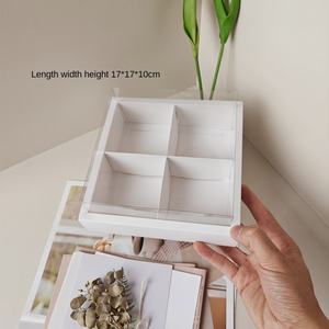 Caja de embalaje de cartón Gemus transparente portátil para rollo de pastel de tiramisú 6 uds 4 palacios para estampado de almacenamiento de alimentos de postre - Product Image 6