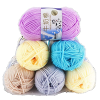 Pelote de Laine Teinte Épaisse Moyenne 5 Brins Super Douce Faite à la Main, Matériel de Tricot Crochet DIY Recyclé pour Écharpe ou Poupée