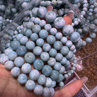 Perles en pierre naturelle en gros, bricolage, perles de larimar 1A, perles en vrac utilisées comme perles pour la fabrication de bracelets, colliers, fabrication de bijoux