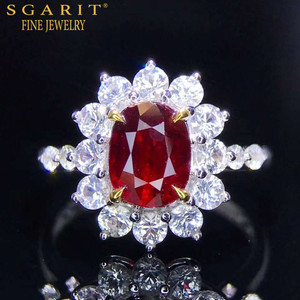 SGARIT-anillo de compromiso de oro de 18K, joyería personalizada, para boda, 1,52 CT, Paloma, sangre, rojo, sin calefacción, Gema de rubí Natural, joyería de piedra - Product Image 1