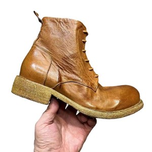 Chaussures pour hommes en cuir lavé, style vintage et vieilli - Mocassins avec design respirant - Product Image 6