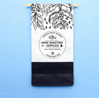 Sachet d'emballage de café en papier kraft personnalisé avec fermeture thermoscellable pour grains de café entiers et haricots noirs, avec lien métallique
