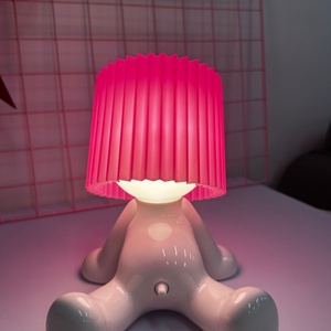 Creative Shy Boy Table Lamp New Rechargeable LED <b>Night</b> <b>Light</b> ABS Warm Minimalist Style Bedroom Decoration for Middle Sizes - Product Image 3
