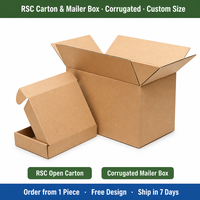 Boîte d'expédition en carton ondulé avec bande de déchirement Kraft, écologique, biodégradable, plate, vente en gros, personnalisable
