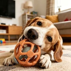 Pelota Dispensadora de Golosinas para Perros de Silicona, Juguete Masticable de Alimentación Lenta, Juguete de Rompecabezas para Entrenamiento de Mascotas en Interiores - Product Image 2