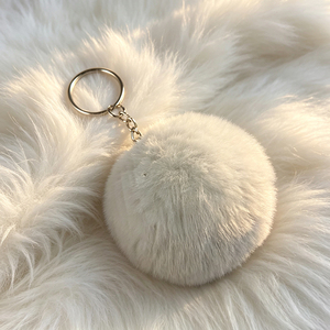 Porte-clés décoratif en fausse fourrure avec pompon, boule moelleuse, breloque pour clés de voiture et sac à main pour femmes - Product Image 2
