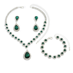 Three-Piece Bridal <strong>Wedding</strong> Jewelry Set Faux Diamond Flower Embellished Full <strong>Necklace</strong> and Earrings Stylish <strong>Ring</strong> Included - Product Image 5