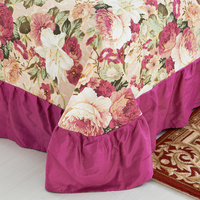 Set Sprei Katun Jacquard Motif Bohemian Amerika dengan Ruffle 400TC Ramah Lingkungan 4-Piece Set Sprei Renda Berkualitas untuk Semua Musim