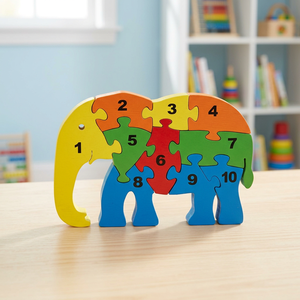 Rompecabezas de Animales para Niños, Juguete Educativo de Elefante, Rompecabezas de Madera con Forma de Elefante de Súper Calidad, por Exportador - Product Image 3