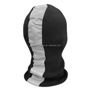 Phản Xạ Knit Ski Mask Mặt Nạ Dệt Kim Mũ Mùa Đông Đồng Bằng Đen Balaclava Beanie Cap <span class=keywords><strong>Hat</strong></span> - Product Image 2