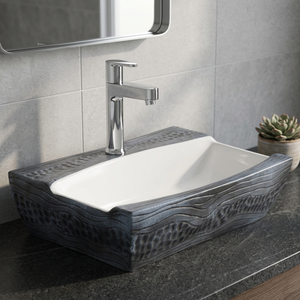Dernier Tableau Ci-dessus Évier Européen Antique Rectangulaire Noir et En Bois En Céramique Lavabo Lavabo - Product Image 6