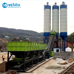 HZS60 Concrete Batching Plant <b>Stationary</b> concrete batching plant Belt conveyor feeding Belt-fed concrete mixer - Product Image 1