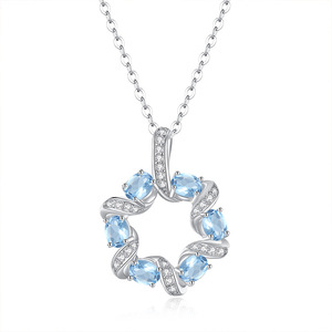Collar de Plata S925 con Colgante de Cristal Natural, Diseño de Corona, para Mujer, Estilo de Diseñador, No se Desvanece, para Boda - Product Image 5